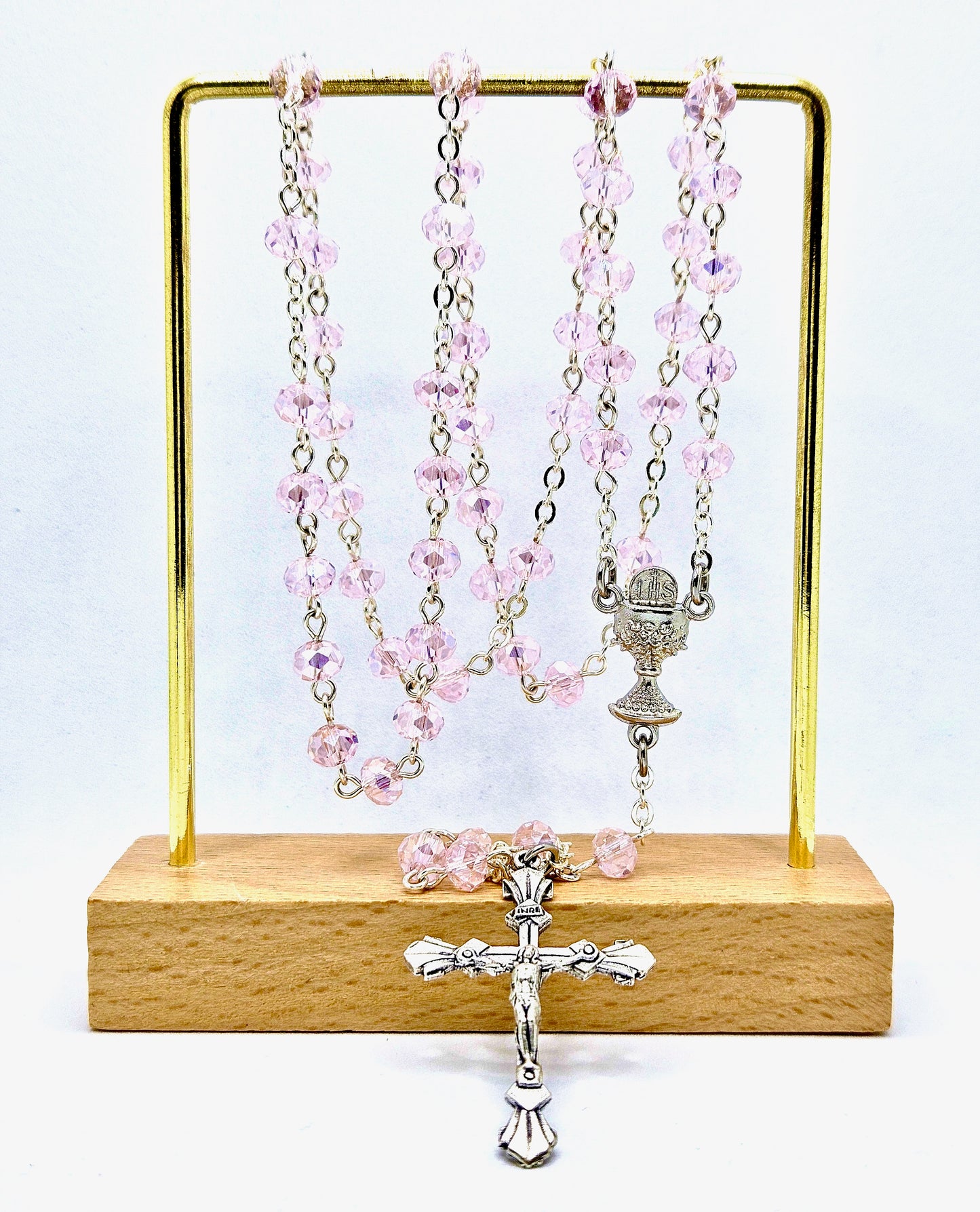 Pale Pink 'First Holy Communion & Eucharist' Rosary