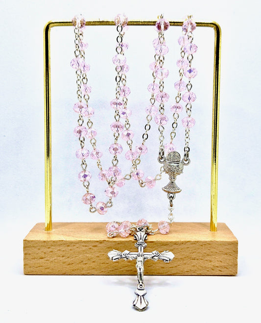 Pale Pink 'First Holy Communion & Eucharist' Rosary
