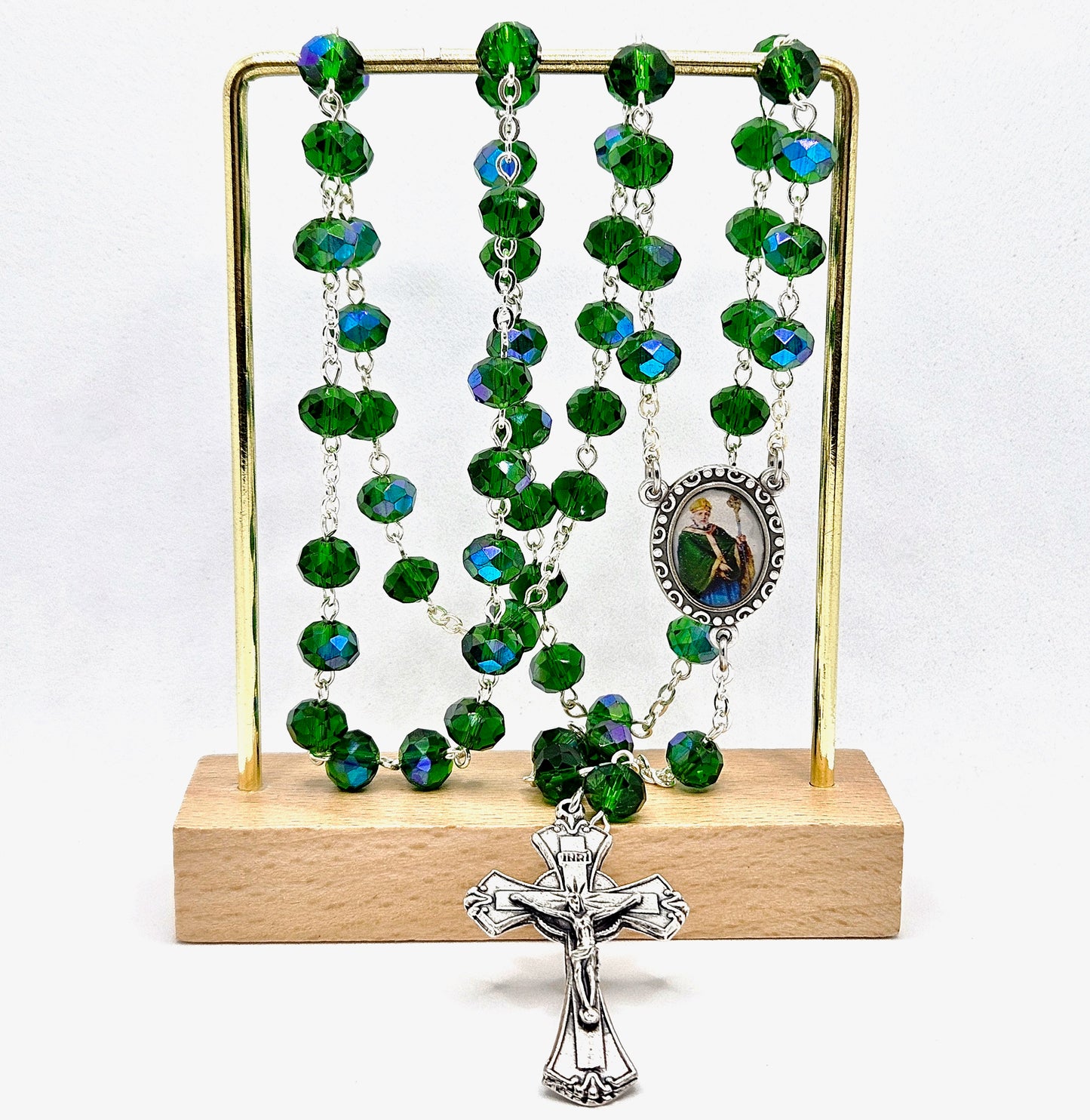 'St. Patrick' Bottle Green Rosary