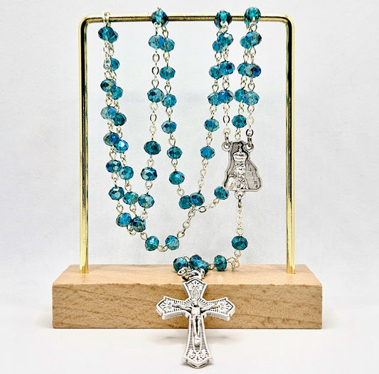 'Our Lady Of Fátima' Teal Rosary