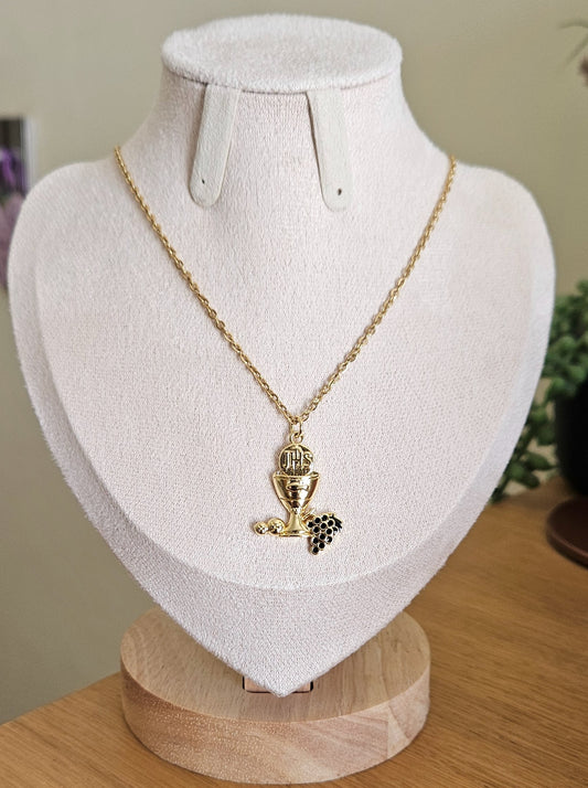 First Holy Communion & Eucharist Gold Plated Pendant Necklace